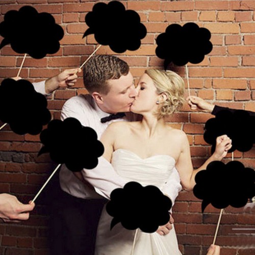 NEW - 10 pcs DIY Prop Wedding Birthday Party Black Card Chalkboard Stick