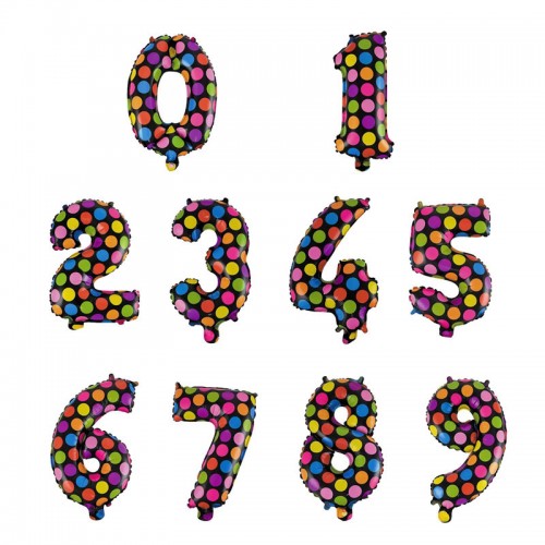 OURLOVE - 16 Inch Color Number Aluminum Foil 0-9 Balloons Birthday Wedding Party Decoration Celebration Supplies