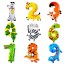 OURLOVE - Animal Number Foil 5 Balloons Kids Party Decoration Happy Birthday Wedding Decoration