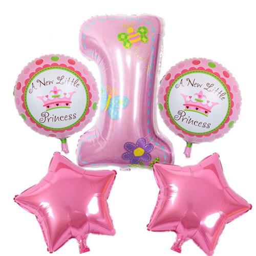 SHINE - Happy Birthday Decoration Number 1 Pink Baloon Helium Foil Balloons