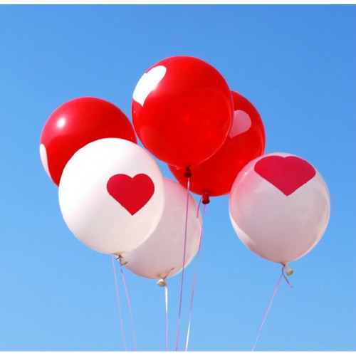 OURLOVE - Latex Helium Ball Ballon Wedding Party Birthday Heart Pattern Mixed Color