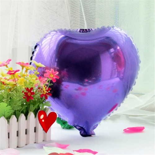 WISHMADE - 10Pcs Bag Sweet Heart Shape Helium Foil Ballon Party Decoration Purple