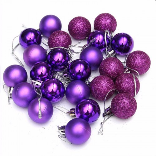 LX - Christmas Tree Decorations Baubles Tree Hanging Home Purple