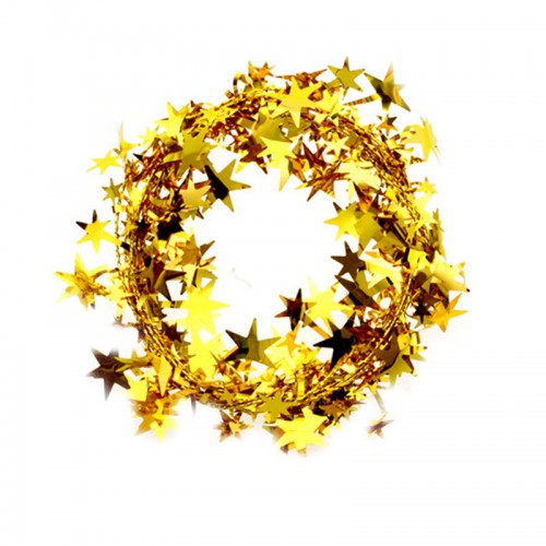 LX - Christmas Tree Hanging Star Pine Garland Christmas Decoration Ornament Gold