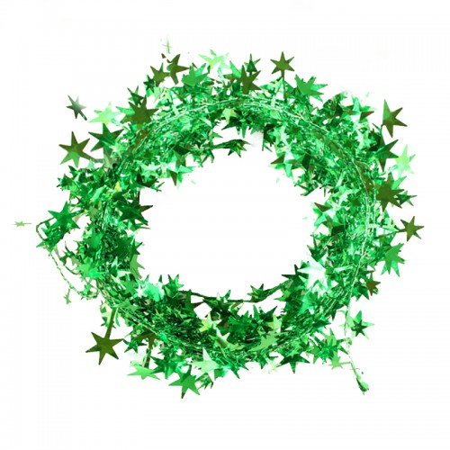 LX - Christmas Tree Hanging Star Pine Garland Christmas Decoration Ornament Green