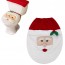 JANECRAFTS - Snowman Toilet Seat Cover And Rug Bathroom Set Christmas Decoration Gift Red