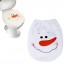 JANECRAFTS - Snowman Toilet Seat Cover And Rug Bathroom Set Christmas Decoration Gift White