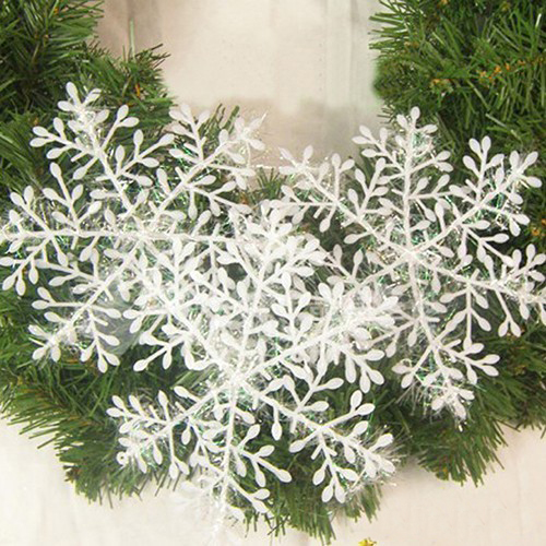 CRYSTAL - White Snowflake Ornaments Christmas Holiday Festival Party Home Decor