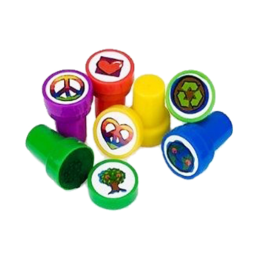 OEM - 6 Retro Peace Sign Stamps Stampers