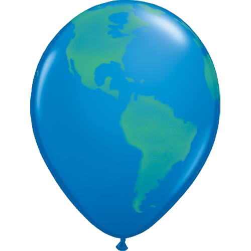 OURLOVE - Planet Earth Globe Qualatex Latex Balloons