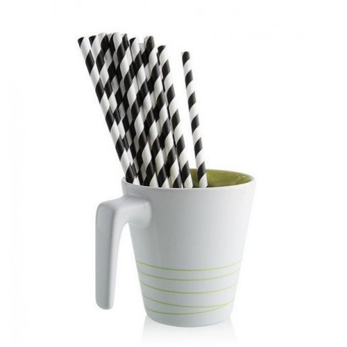 DODO - Drinking Paper Straws Black And White Easter Decoration Mariage Happy Birthday Decoration