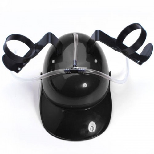 DREAMY - Beer Wine Drinking Helmet Hard Hat Game Drink Party Dispenser Carnival Tool Black