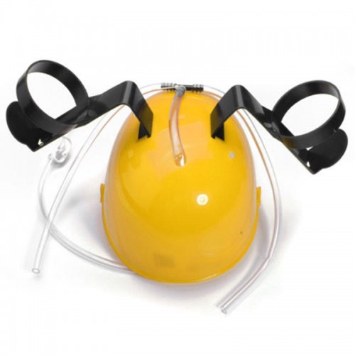 DREAMY - Beer Wine Drinking Helmet Hard Hat Game Drink Party Dispenser Carnival Tool Yellow