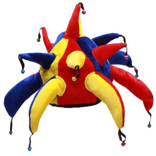 OEM - Funny Multicolor Jester Clown Costume Hat Mardi Gras Carnival Halloween Party