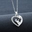 OEM - Gift Mother Daughter Family Love Rhinestone Heart-Shaped Pendant Necklace For Mom