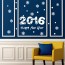 OEM - 2016 Happy New Year Snowflake Christmas Decoration Window Glass Wall Sticker