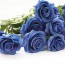 OURLOVE - 10 Heads Rose Artificial Flowers Silk Flowers Floral Home Wedding Party Garden Bridal Hydrangea Decoration Blue