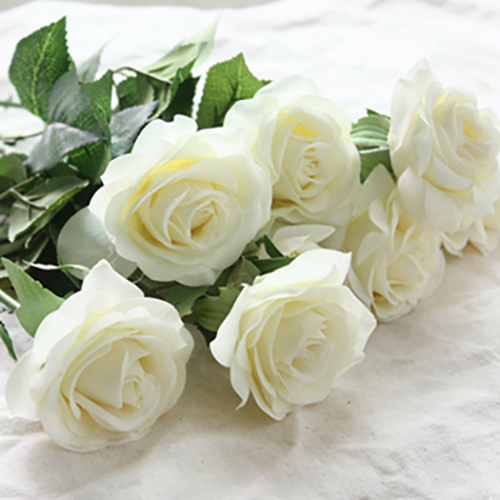 OURLOVE - 10 Heads Rose Artificial Flowers Silk Flowers Floral Home Wedding Party Garden Bridal Hydrangea Decoration White