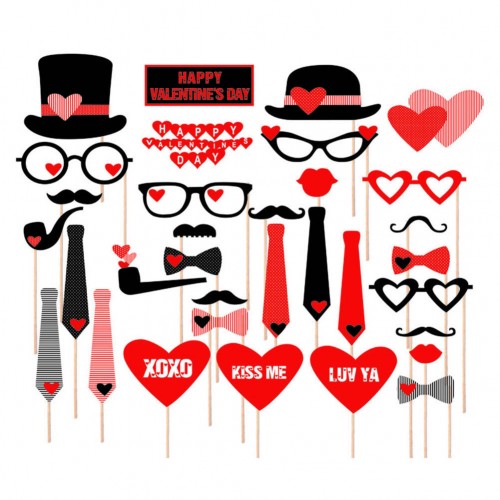 OEM - 33Pcs Booth Props On A Stick Valentine'S Party