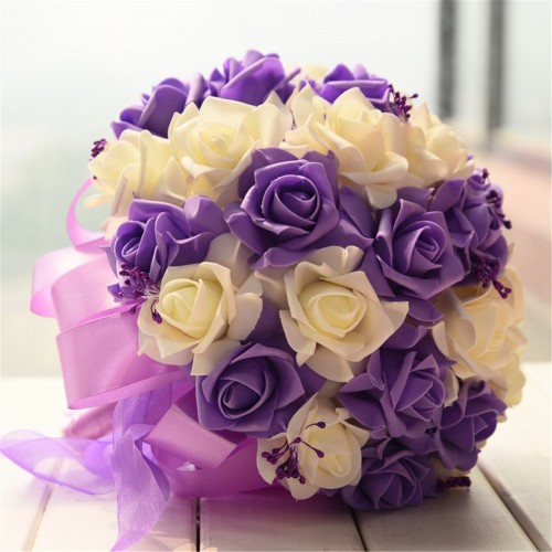 CHARM - Handmade Flowers Wedding Valentine Decoration Purple