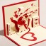 OURLOVE - Valentine Greeting Card Love Tree Heart 3d Handmade Gift With Envelope Paper Cut Pop Up