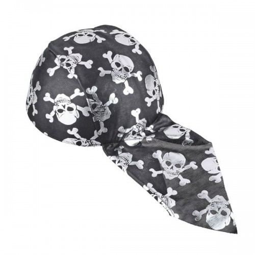 DREAMY - Round Pirate Hat With Skeletons As Halloween Decoration Black Silver