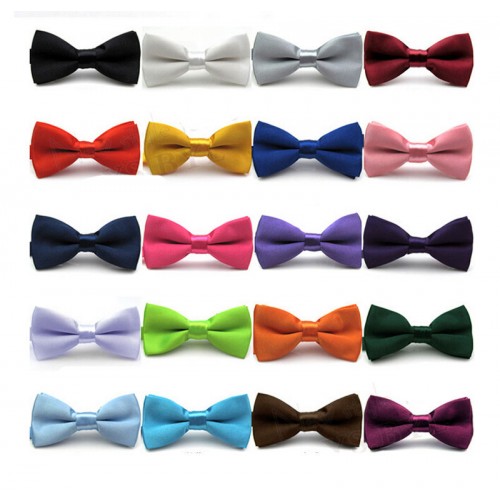 KDEAM - Boys Solid Bowtie Pre Wedding Party satin bow tie A