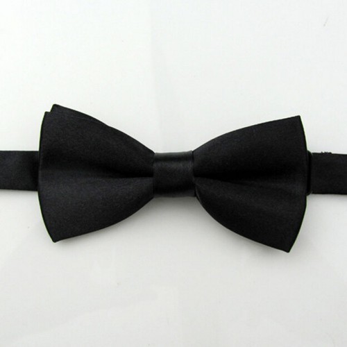 KDEAM - Boys Solid Bowtie Pre Wedding Party satin bow tie Black