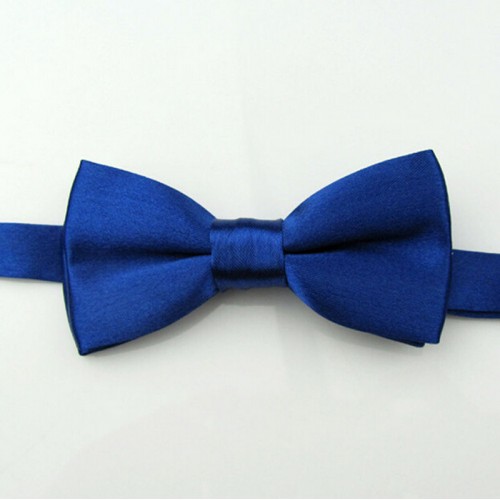 KDEAM - Boys Solid Bowtie Pre Wedding Party satin bow tie Blue