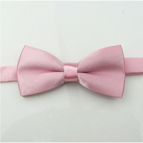 KDEAM - Boys Solid Bowtie Pre Wedding Party satin bow tie Pink