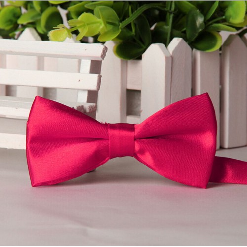 KDEAM - Boys Solid Bowtie Pre Wedding Party satin bow tie Rose