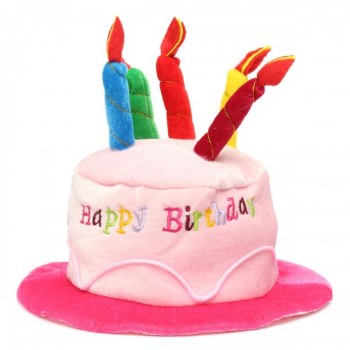 DREAMY - Birthday Cake Candle Funny Hat Party Costume Pink