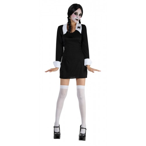 24E - Ladies Halloween Costume Wednesday Addams School Girl