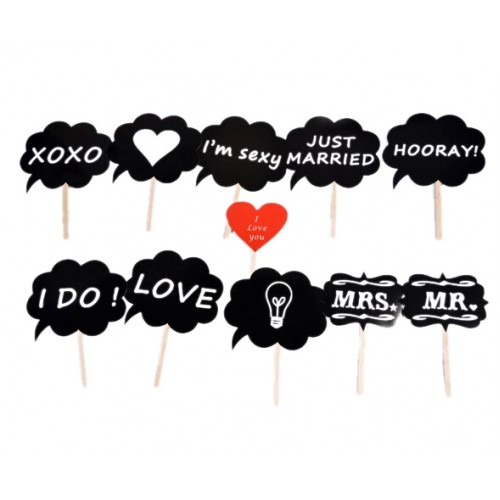 OEM - 11 Pcs Mr Mrs Diy On A Stick Wedding Decoration Party