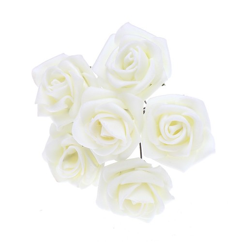 OEM - 72 Pcs 3.5cm Artificial Rose Flowers For Wedding Party Decoration Milk White