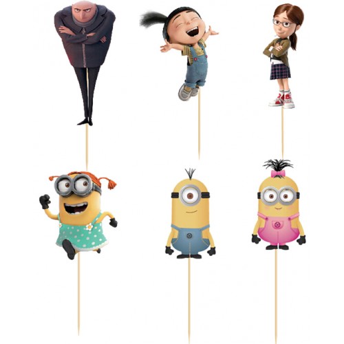 OEM - 72 Pcs Despicable Me Gru Minion Cupcake Topper Picks Birthday Wedding Party Decorations