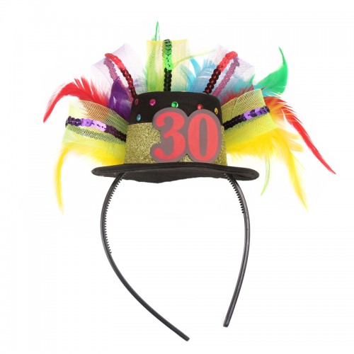 OEM - Happy Birthday Headband Celebration Colorful Feather Child Adult Hat Shape 30