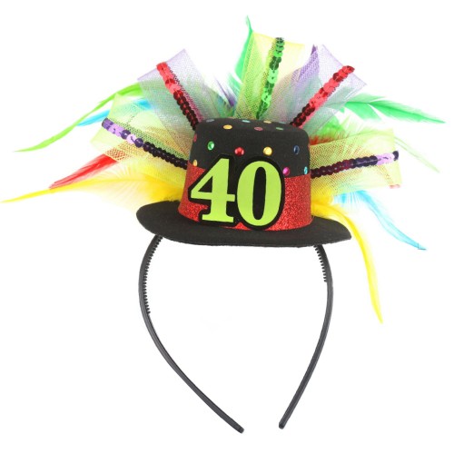 OEM - Happy Birthday Headband Celebration Colorful Feather Child Adult Hat Shape 40