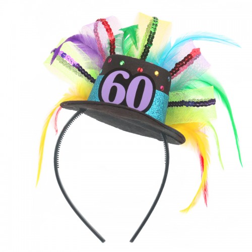 OEM - Happy Birthday Headband Celebration Colorful Feather Child Adult Hat Shape 60