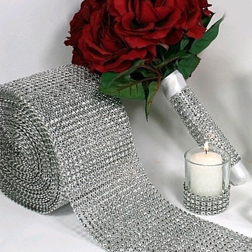 easyshopping66us - Yard Fascinating Mesh Sparkle Ribbon Party Decor Silver