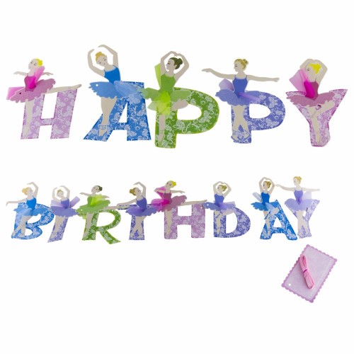 OEM - Ballet Girls Banner Happy Birthday 13 Paper Letters Garlands Party