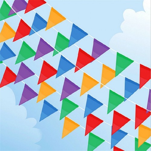 LX - Rainbow Bunting Flags Banner Markets Party Birthday Wedding Christmas Decor