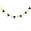 OEM - 3.2m 12flags Fabric Bunting Party Decoration Black And Yellow
