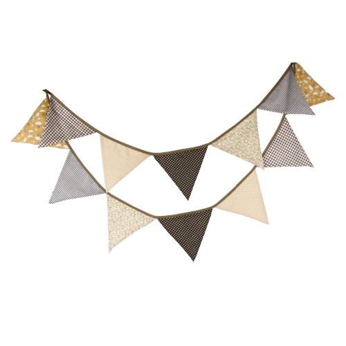 OEM - 3.2m 12flags Fabric Bunting Party Decoration Coffee
