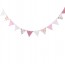OEM - 3.2m 12flags Fabric Bunting Party Decoration Pink