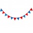 OEM - 3.2m 12flags Fabric Bunting Party Decoration Red And Blue