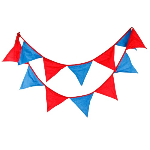 OEM - 3.2m 12flags Fabric Bunting Party Decoration Red And Blue