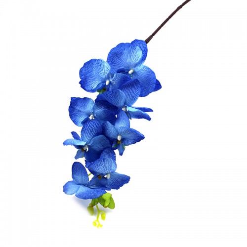 WISHMADE - Artificial Butterfly Orchid Silk Flower Home Wedding Party Decor Phalaenopsis Blue