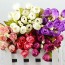 OURLOVE - Mini Rose Artificial Decorative Flowers Wreaths Wedding Party Decoration Christmas Gift Apricot