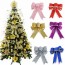 WISHMADE - Bow Shape Flannel Christmas Decoration Xmas Tree Hanging Ornaments Festival Gold
